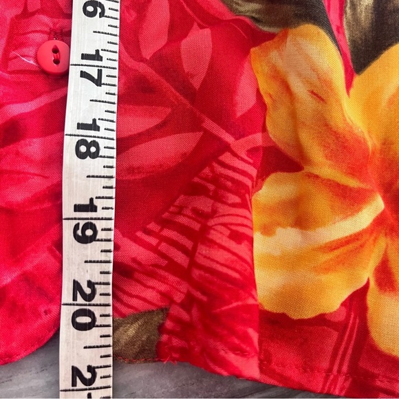 Hilo Hattie Vibrant Hibiscus Print Floral Two Piece Dress Hawaiian Size Small - Picture 10 of 13